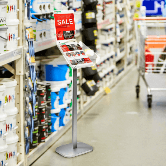 Free Standing A4 Catalogue Holder with Optional Header