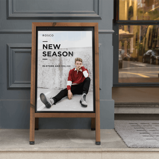 A1 Chalkboard A Board with Magnetic Poster Holder