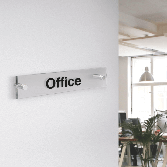 Rectangular Acrylic Door Signs with Standoffs