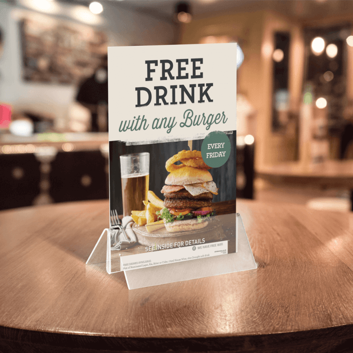 Acrylic Menu Card Holder Base