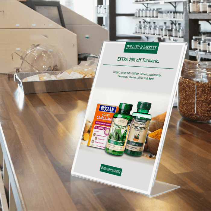 Freestanding Single Sided Acrylic Poster Holder