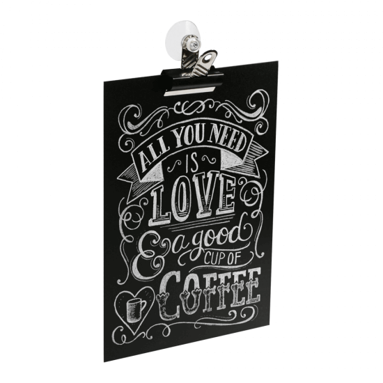 Chalkboard Window Display with Bulldog Clip