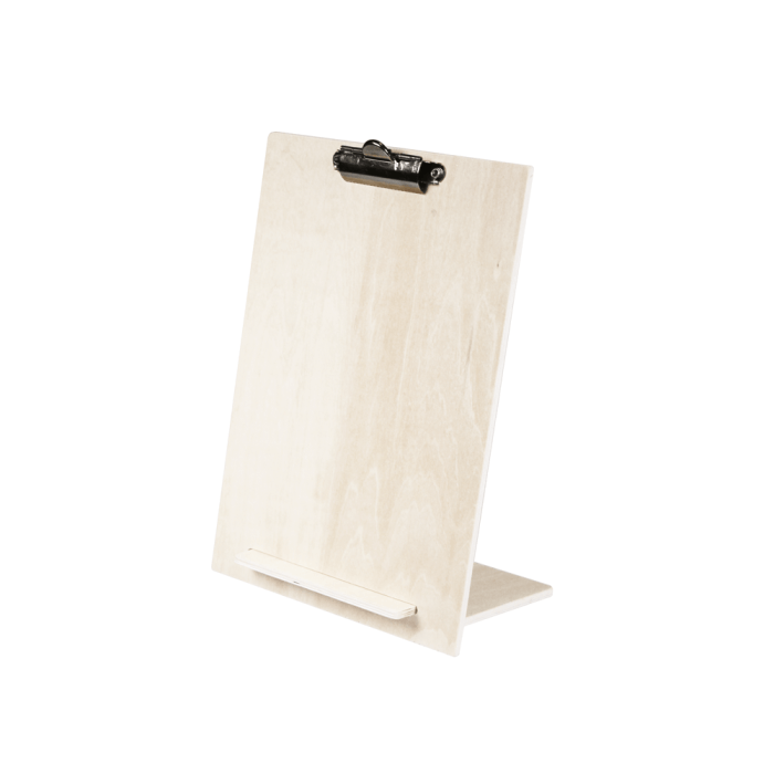 Wooden Menu Display Stand with Bulldog Clip
