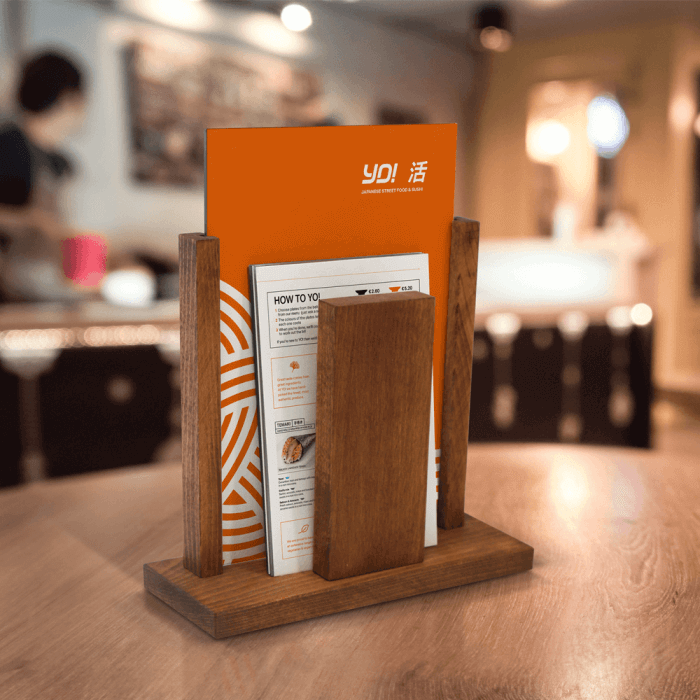 Duo Wooden Table Menu Holder