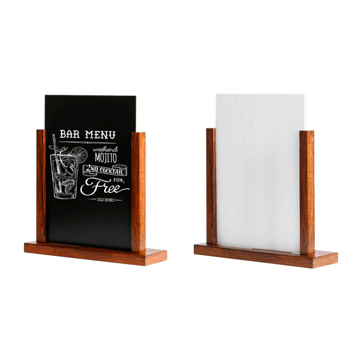 Duo Wooden Table Menu Holder