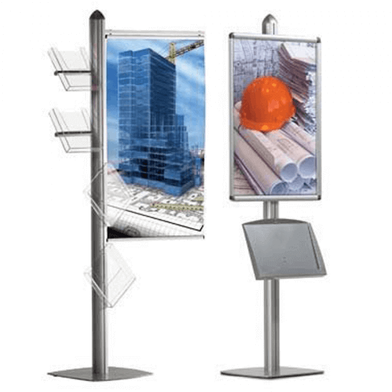 Pole Display Stand For Poster and Leaflet Display Units