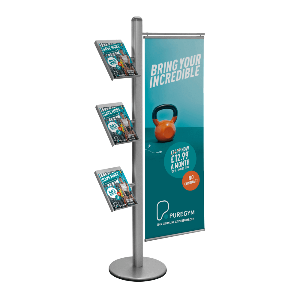 Brochure and Banner Display Stand