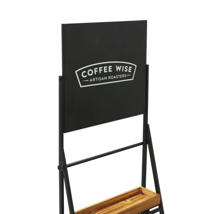 Folding Ladder Shelf Stand With Chalkboard Header