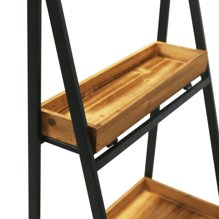 Folding Ladder Shelf Stand With Chalkboard Header