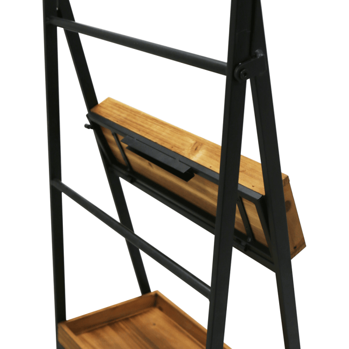 Folding Ladder Shelf Stand With Chalkboard Header