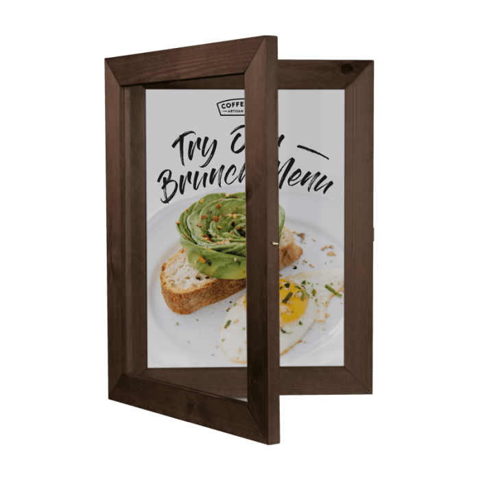 Hinged Wood Poster Case with Chalkboard