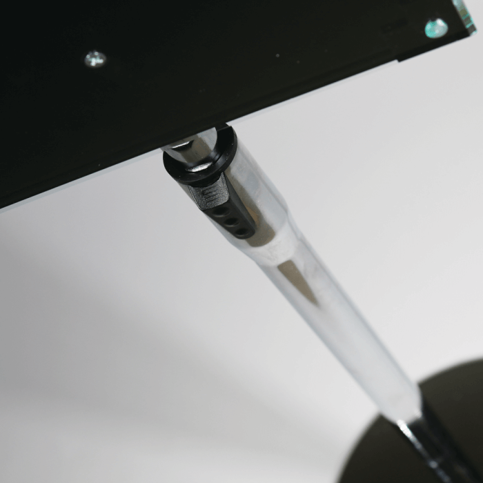 Chrome & Acrylic Floor Standing Poster Holder