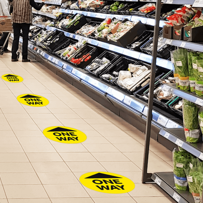 One Way Floor Stickers