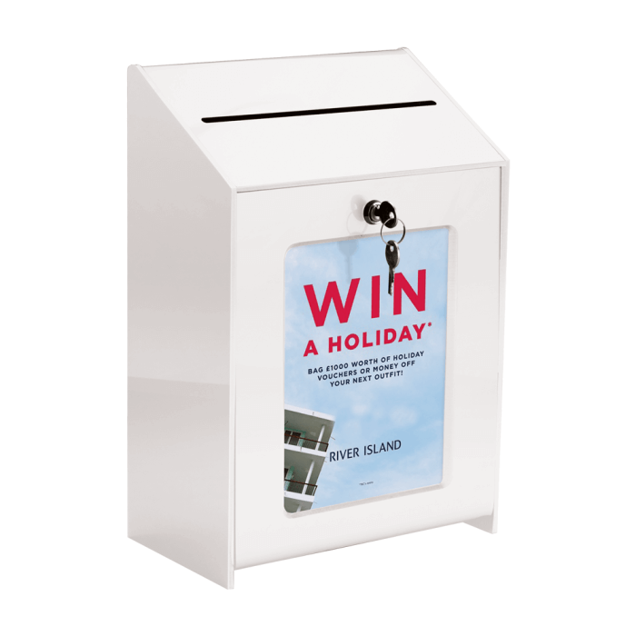 White Lockable Suggestion Box