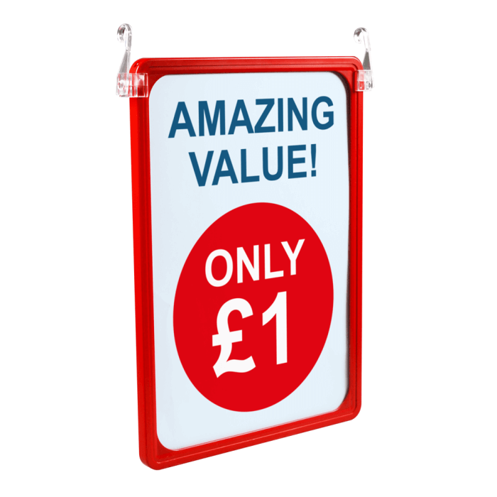 Plastic Hanging Hooks x 2 For Showcard Frames