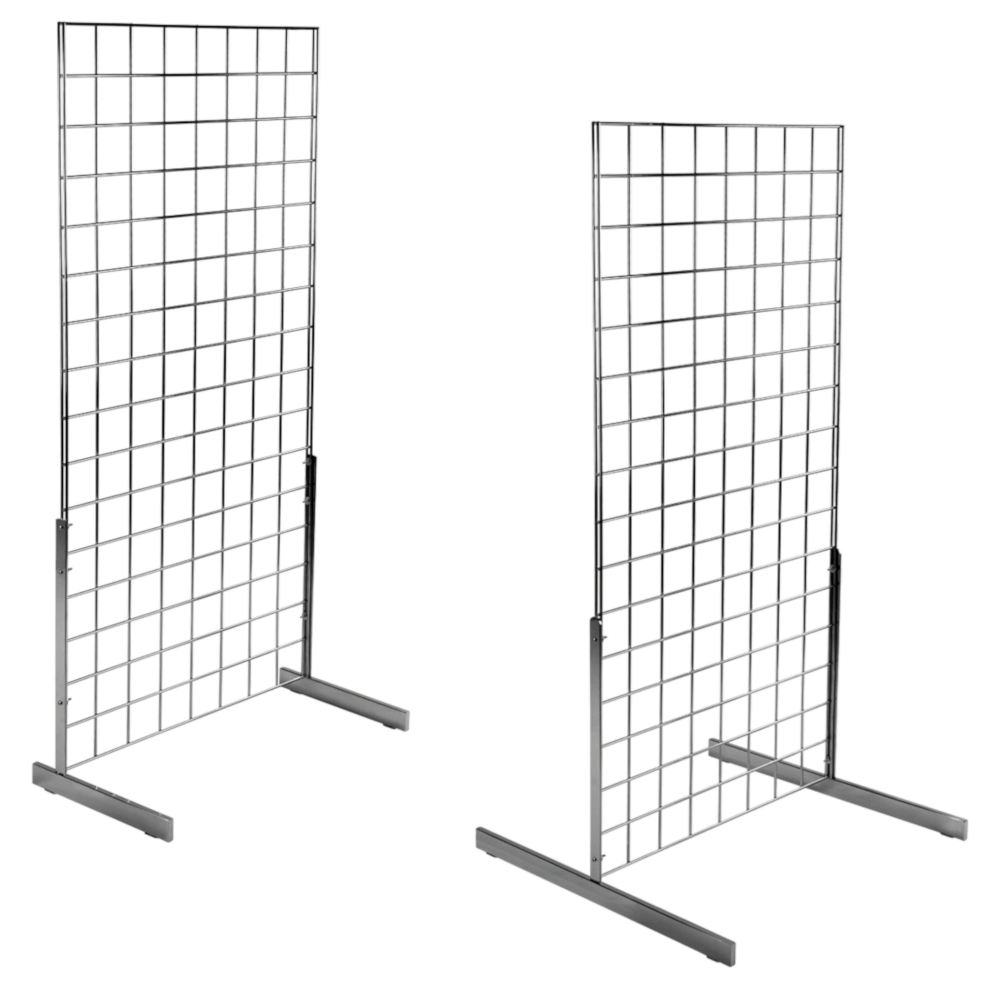 Chrome Freestanding Gridwall Display Kits