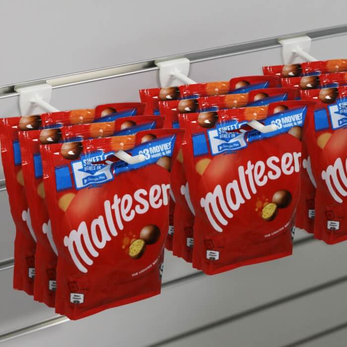 Single Prong Slatwall Hook White