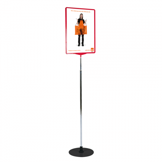 Large Showcard Stand with Round Base