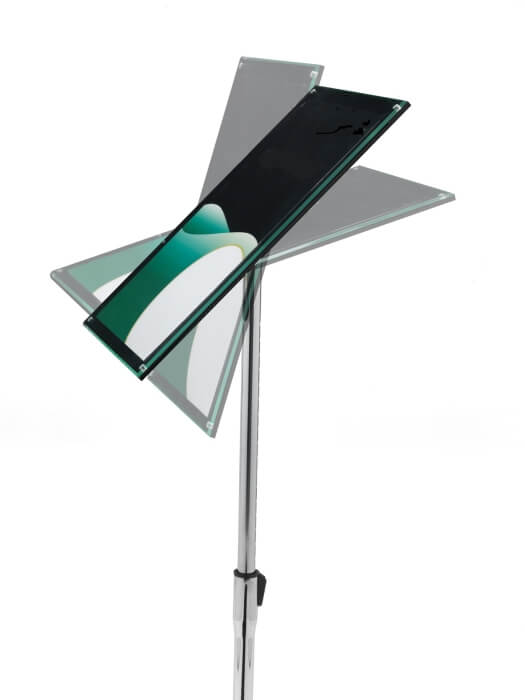 Chrome & Acrylic Floor Standing Poster Holder