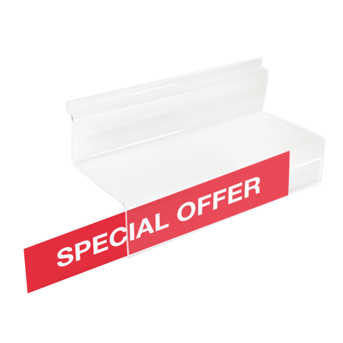 Slatwall Shoe Shelf with Ticket Holder