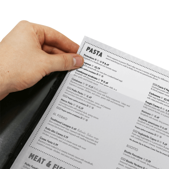 Traditional Faux Leather Menu Cover