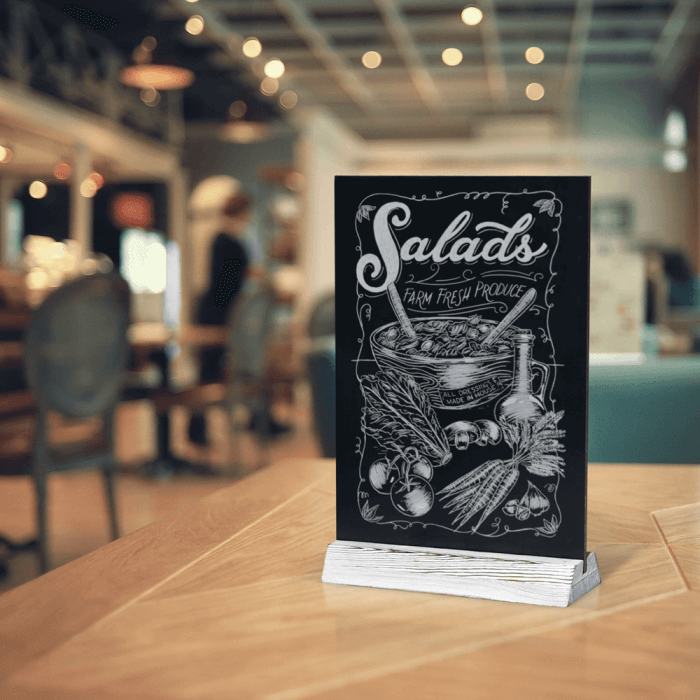 Tabletop Chalkboard with Rustic Base