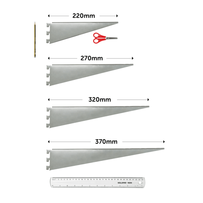 Twin Slot Brackets for Wooden Shelves x 2