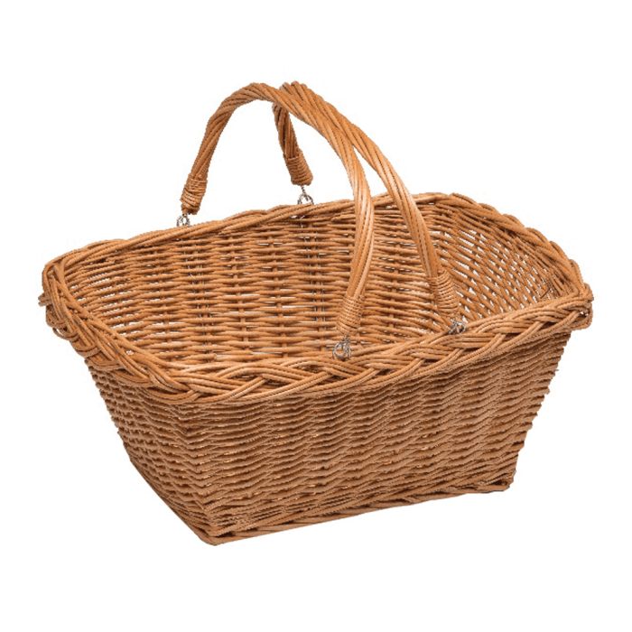 Wicker Shopping Baskets with Folding Handles
