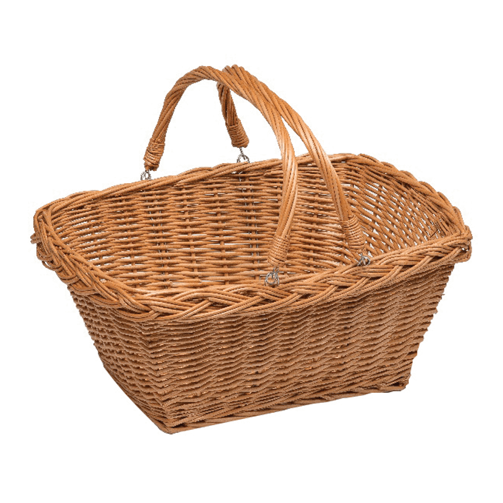 Wicker Shopping Baskets with Folding Handles