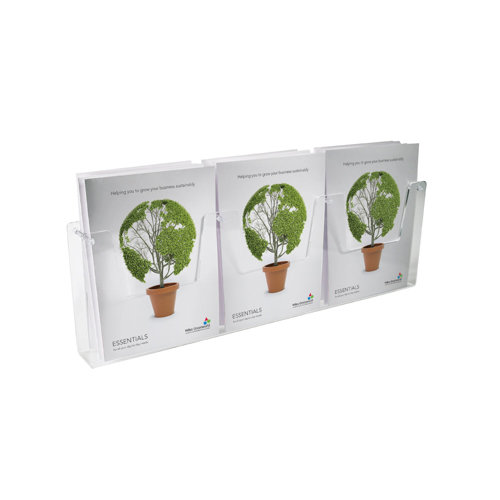 Wall Mounted Side By Side Leaflet Holders With Multiple Pockets