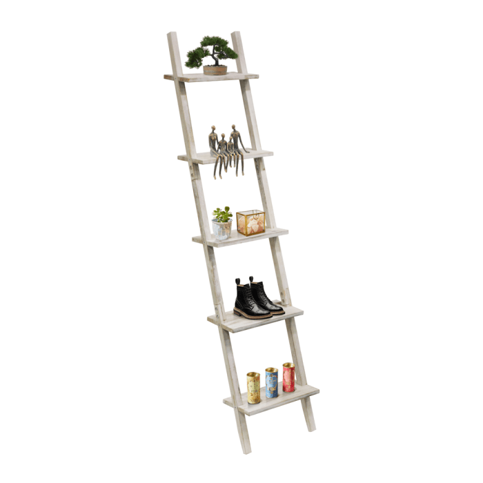 Rustic Wooden Display Ladder Shelf