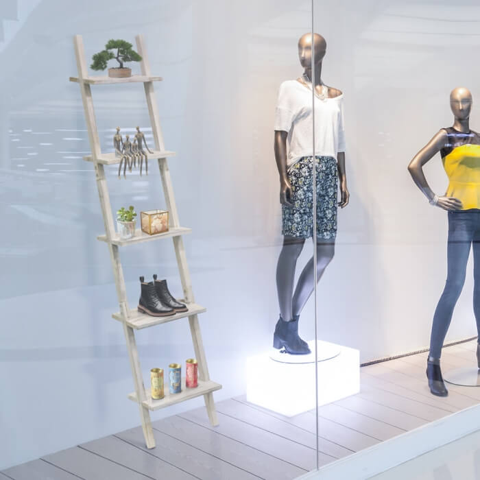 Rustic Wooden Display Ladder Shelf