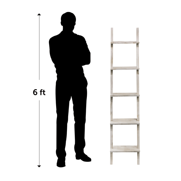 Rustic Wooden Display Ladder Shelf