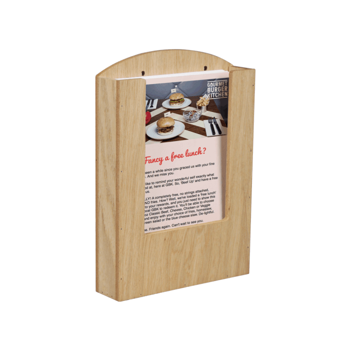 Pocket Wooden Menu Holder