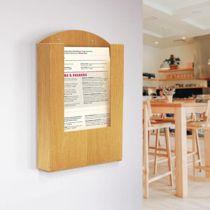 Pocket Wooden Menu Holder