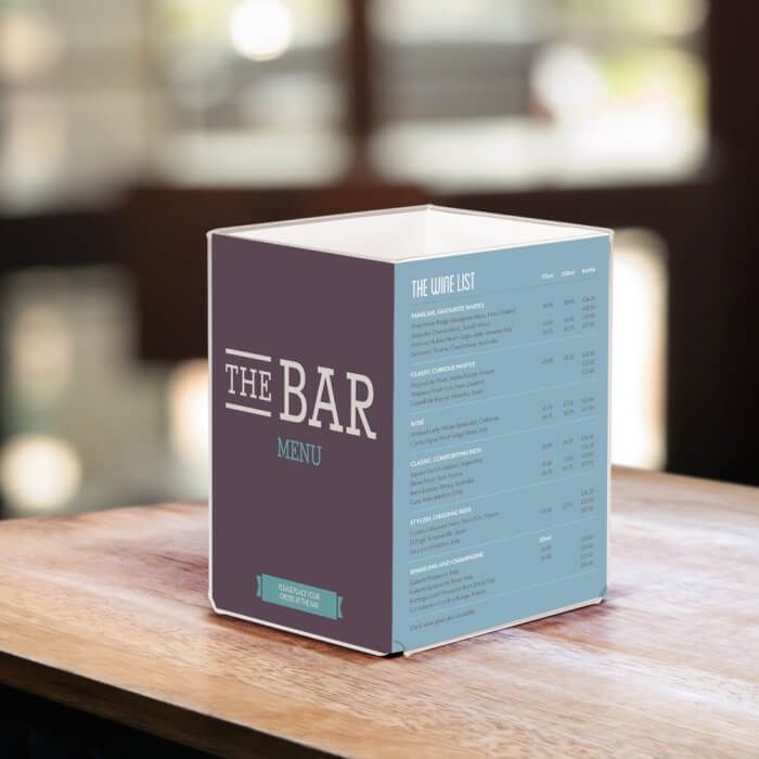 Menu Holder with Four Faces