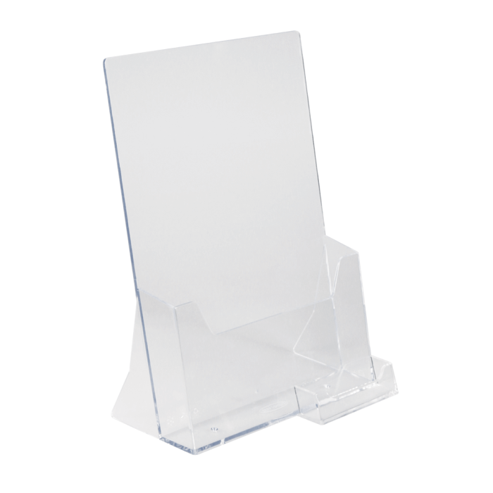 Leaflet Holder with a Business Card Pocket