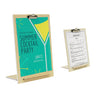 Wooden Menu Display Stand with Bulldog Clip