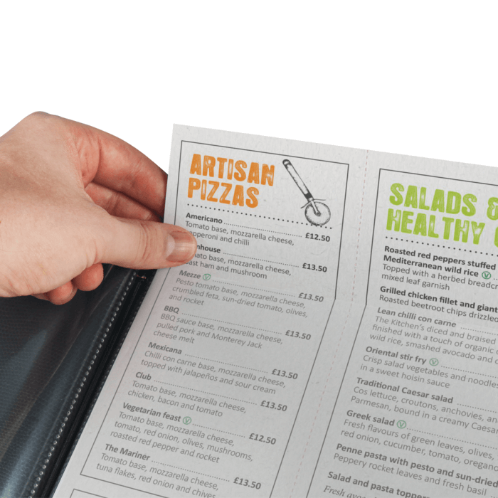 Contemporary Faux Leather Menu Covers