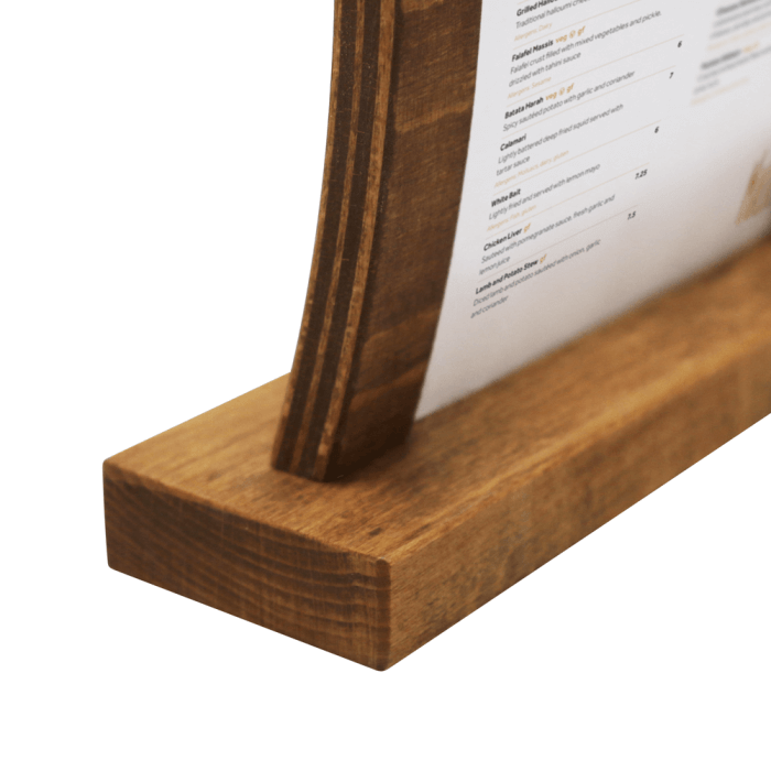 Curved Wooden Menu Sign Holder