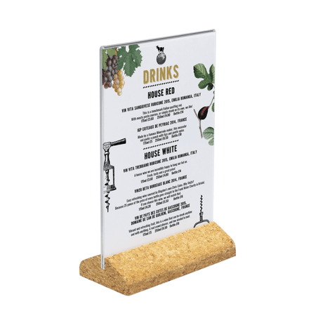 Cork Base Sign Holder