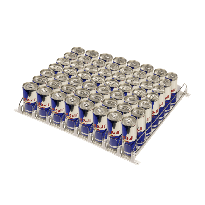 Spring Loaded Slow Feed Shelf Pusher System