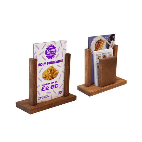 Duo Wooden Table Menu Holder