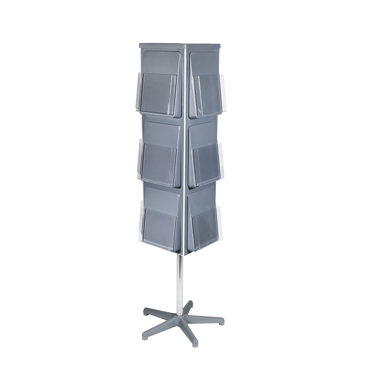 Rotating Tri Flyer Display Rotating Brochure Display Stand – VisualDisplays