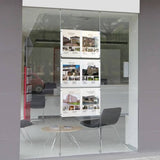 A4 Portrait Window Display Cable Systems Floor Fitted