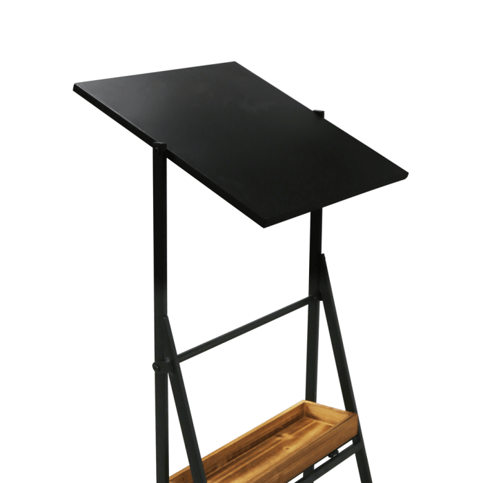Folding Ladder Shelf Stand With Chalkboard Header