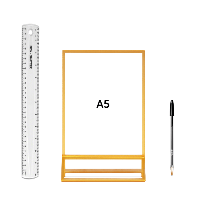 Gold Acrylic Sign Holder