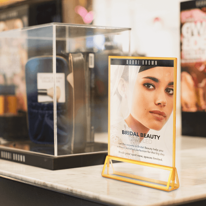 Gold Acrylic Sign Holder