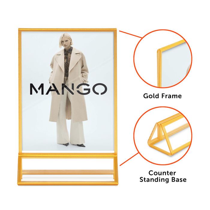 Gold Acrylic Sign Holder