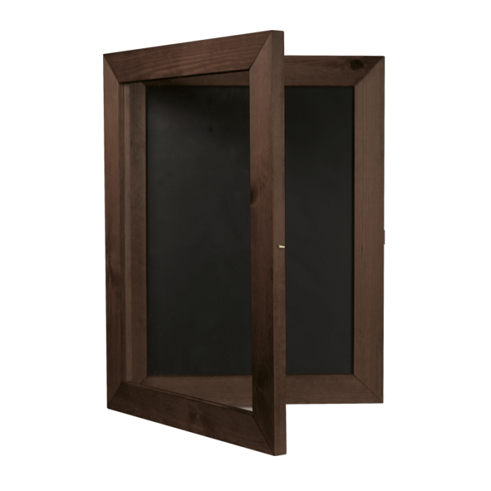 Hinged Wood Poster Case with Chalkboard
